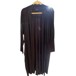 Eileen Fisher System  Plus Size Black Tencel Waterfall Cardigan Size 2X